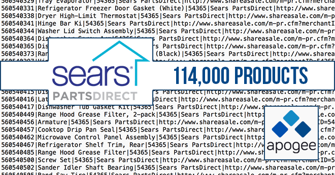 Sears PartsDirect Datafeed Updates with 114,000 Products